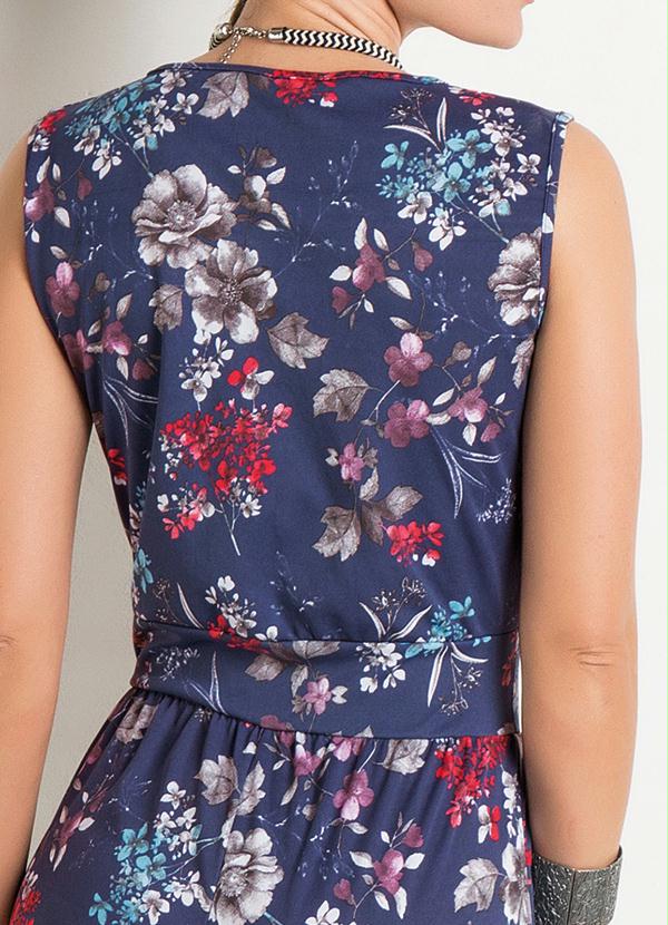 Outlet - Macacão Floral Decote Transpassado 4