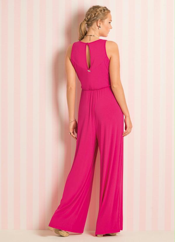 Quintess - Macacão Pantalona Pink sem Mangas 2