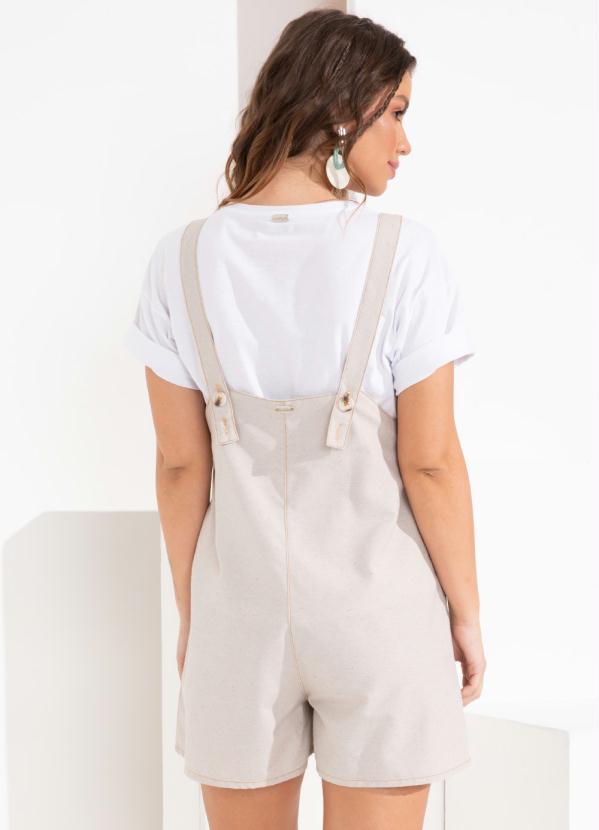 Queima Estoque - Jardineira Bege em Material Sustentável 2