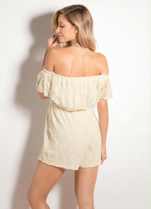 Quintess - Macaquinho Ciganinha de Renda Off-White 3