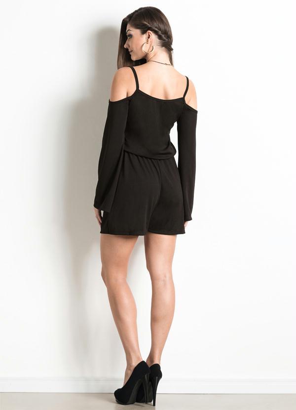 Outlet - Macaquinho Ciganinha Preto com Sobreposição 4