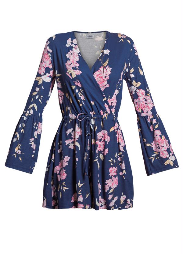 Quintess - Macaquinho Floral Mangas Sino Quintess 7