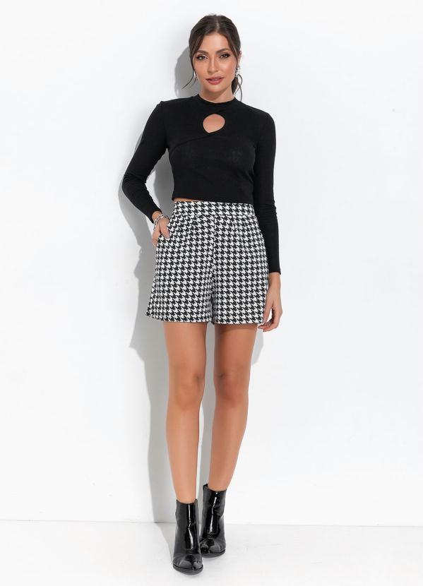 Moda Pop - Blusa Preto em Canelado 3