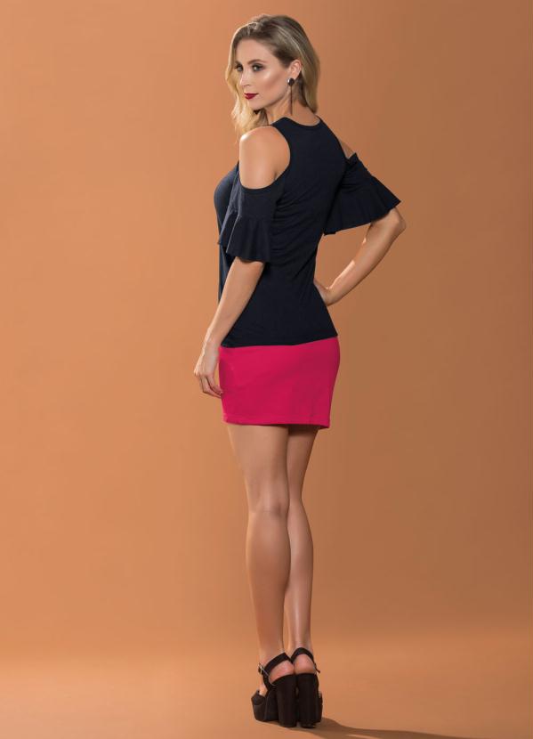 Outlet - Saia Cereja com Sobreposição e Corrente Frontal 4