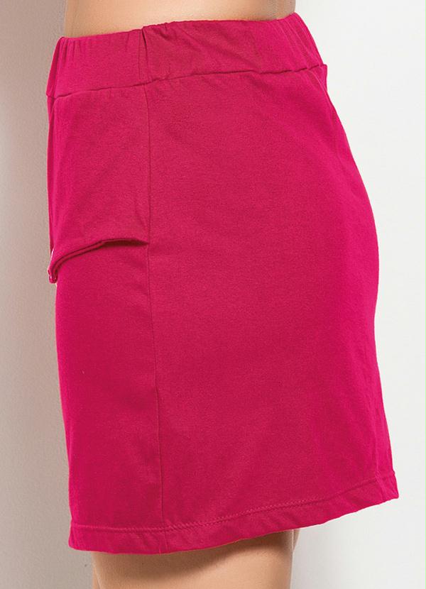 Outlet - Saia Cereja com Sobreposição e Corrente Frontal 6