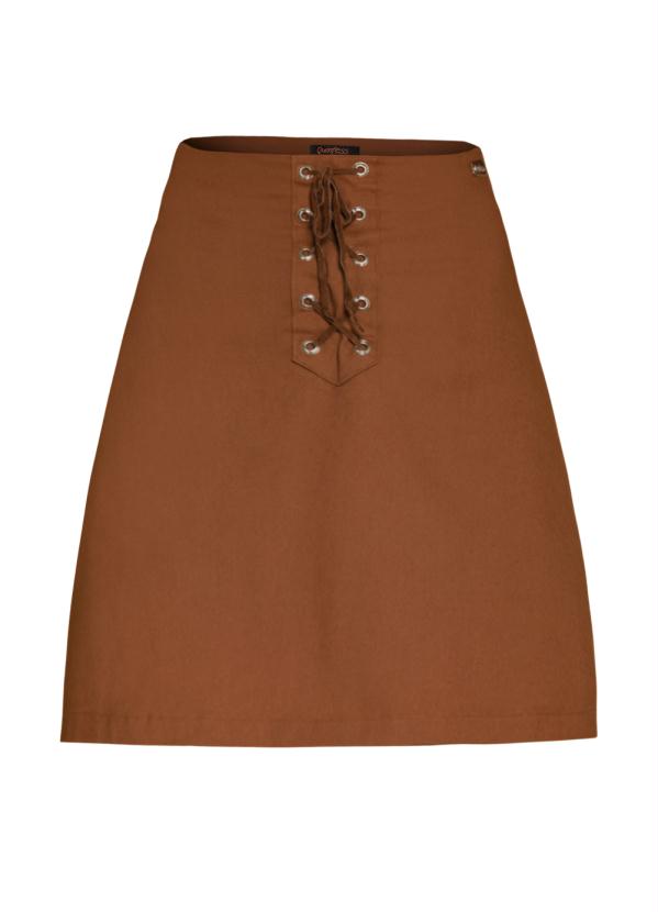 Quintess - Saia Evasê Marrom com Amarração 7