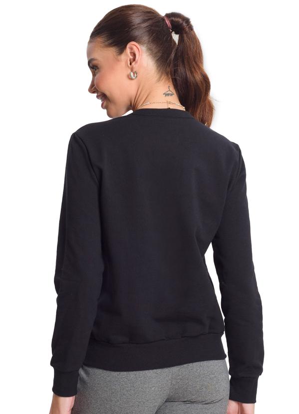 Rovitex - Blusão Feminino Básico de Moletom Preto 2