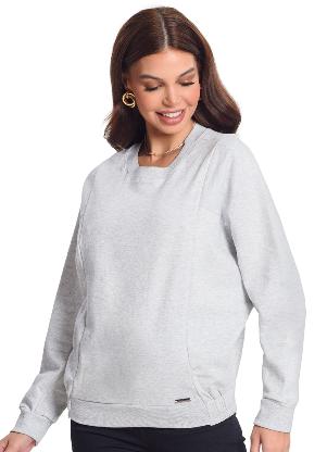 Rovitex - Blusão Feminino Recortes Cinza - ROVITEX