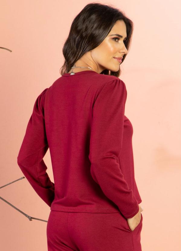 Quintess - Casaco de Moletom Bordô Mangas Bufantes 2