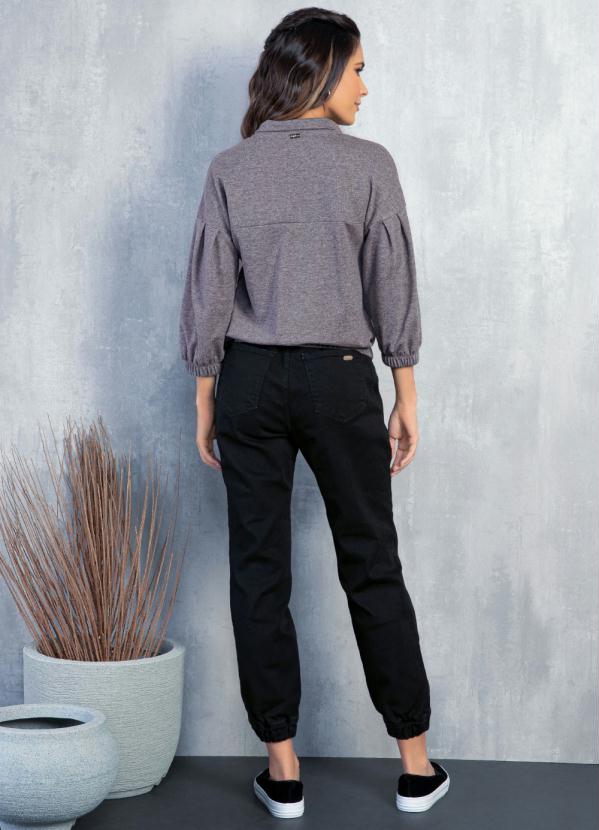 Quintess - Casaco de Moletom Mescla Chumbo com Zíper Gola 4