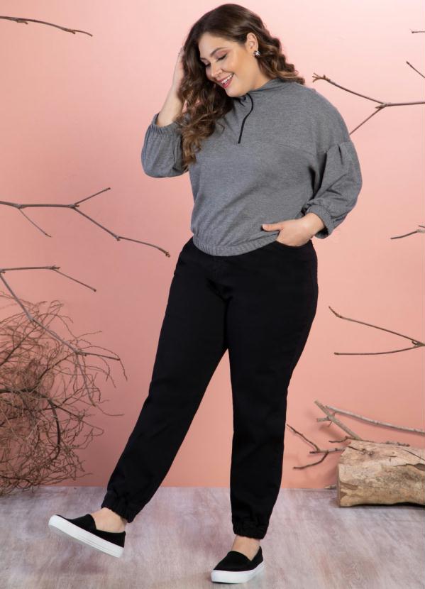 Quintess - Casaco de Moletom Mescla Chumbo com Zíper Gola 9