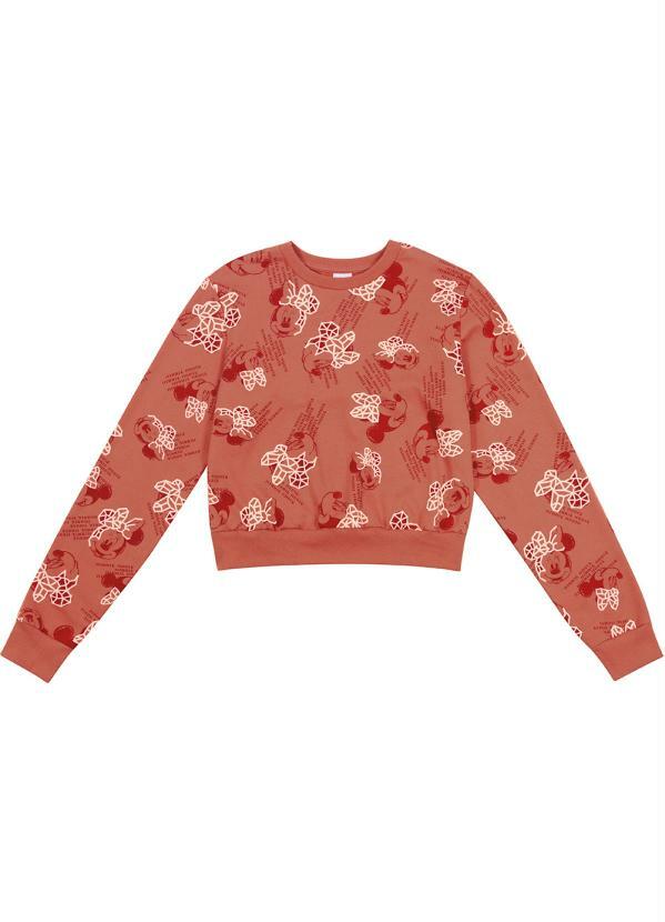 Disney - Casaco Feminino Estampado Marrom