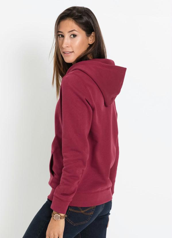 burgundy fleece moletom com capuz