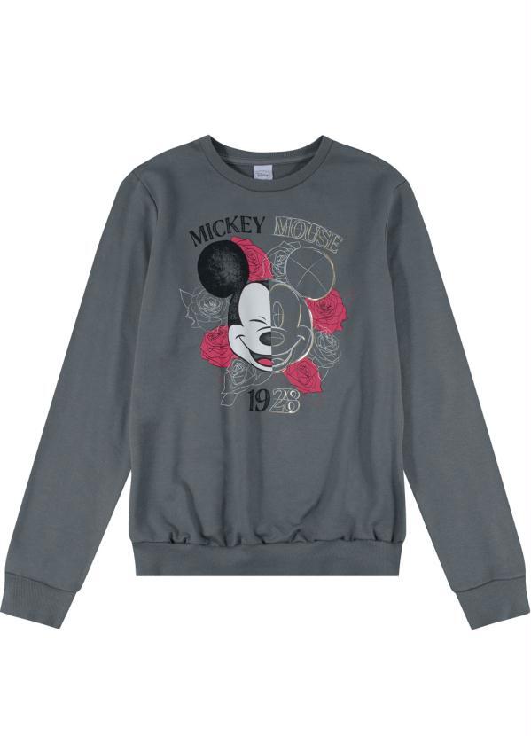 Disney - Casaco Moletom Feminino Cinza