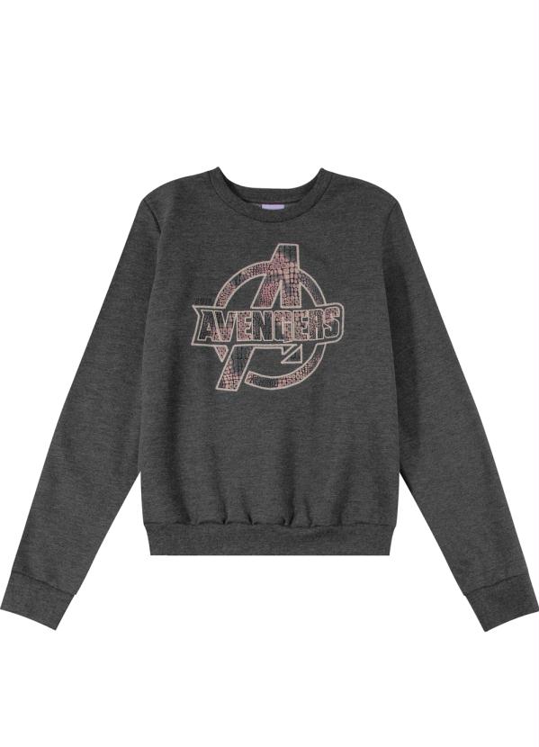 Casaco Moletom Feminino Cinza Cativa