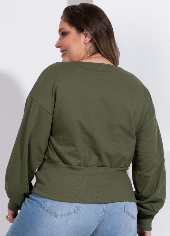 Quintess - Casaco Moletom Verde com Abertura no Decote 8