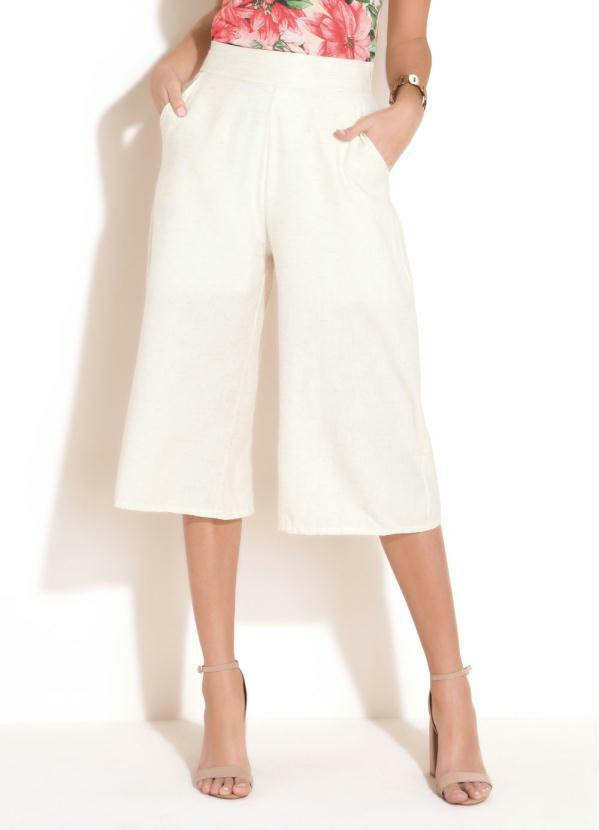calça pantacourt cru