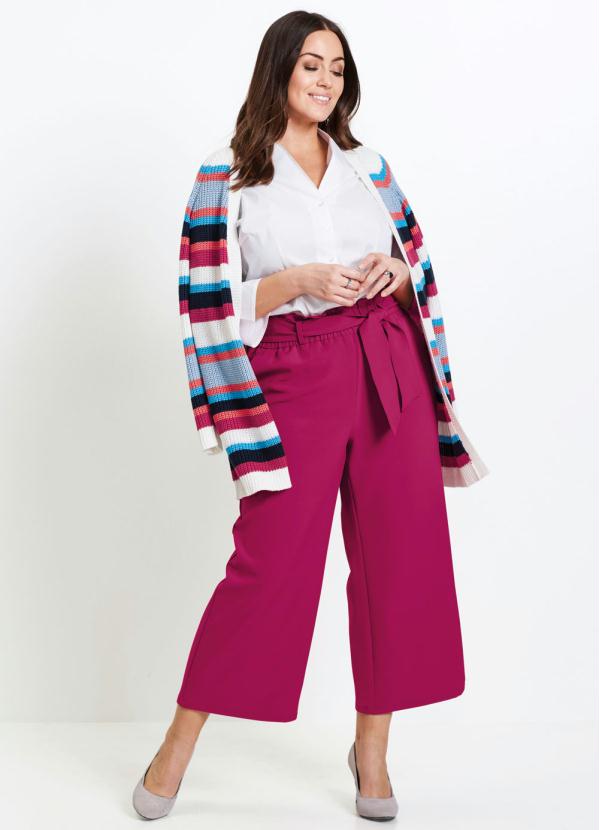 bonprix - Calça Pantacourt Clochard Rosa Pink 6