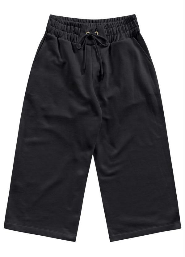 Angel - Calça Pantacourt Moletom Preto