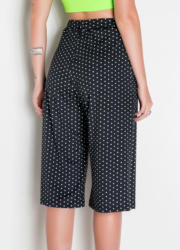 Outlet - Calça Pantacourt Poá com Faixa para Amarração 2