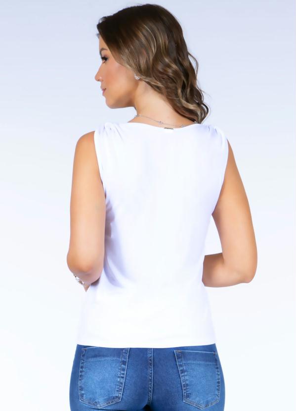 Quintess - Blusa com Argolas no Ombros Branca 2