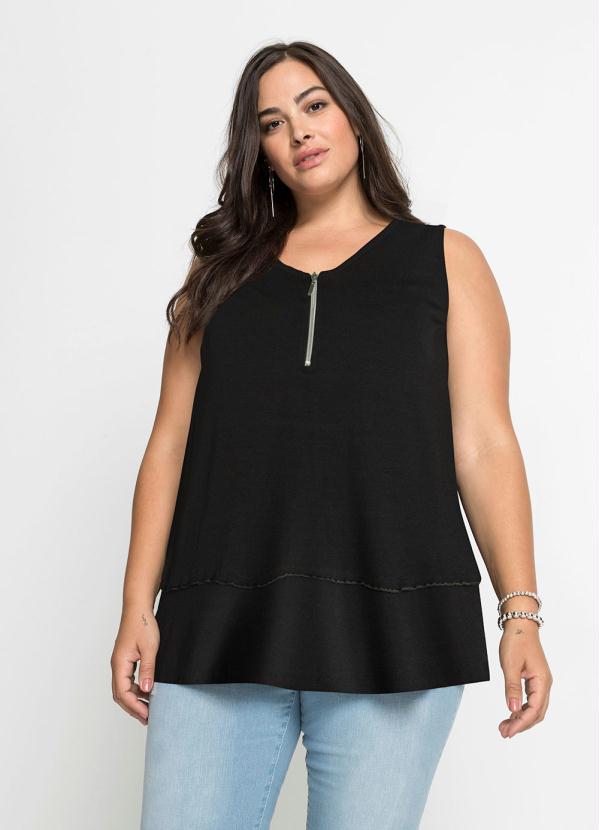 bonprix - Blusa Regata com Zíper Preta 2