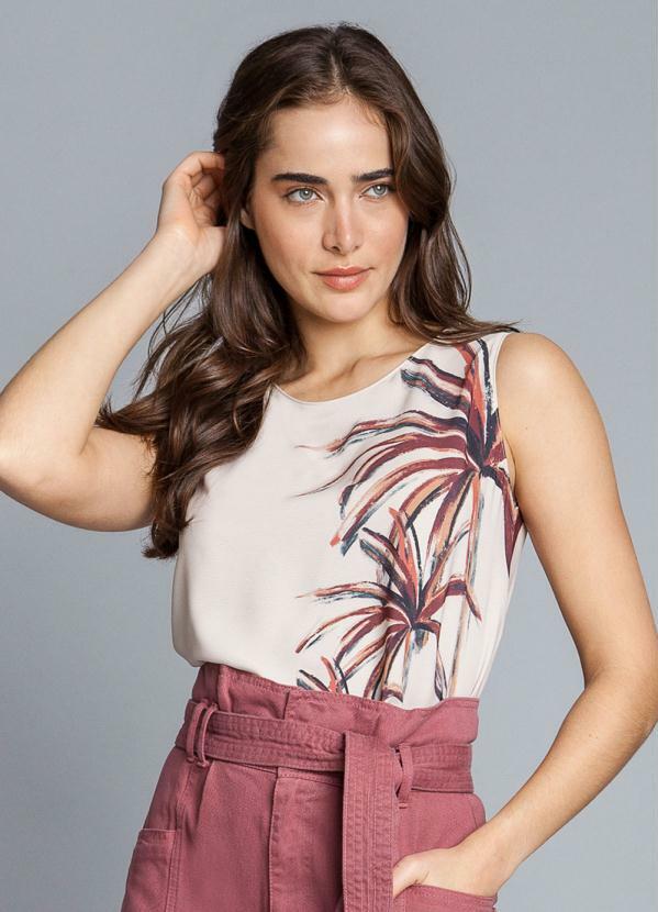 Lez a Lez - Regata Ampla Estampada Bege