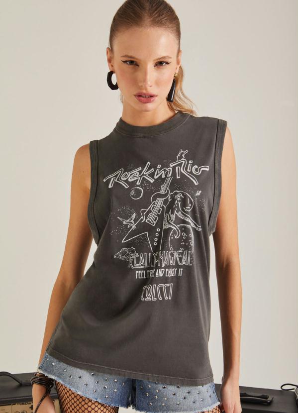 Colcci - Regata de Malha Estonada Preta