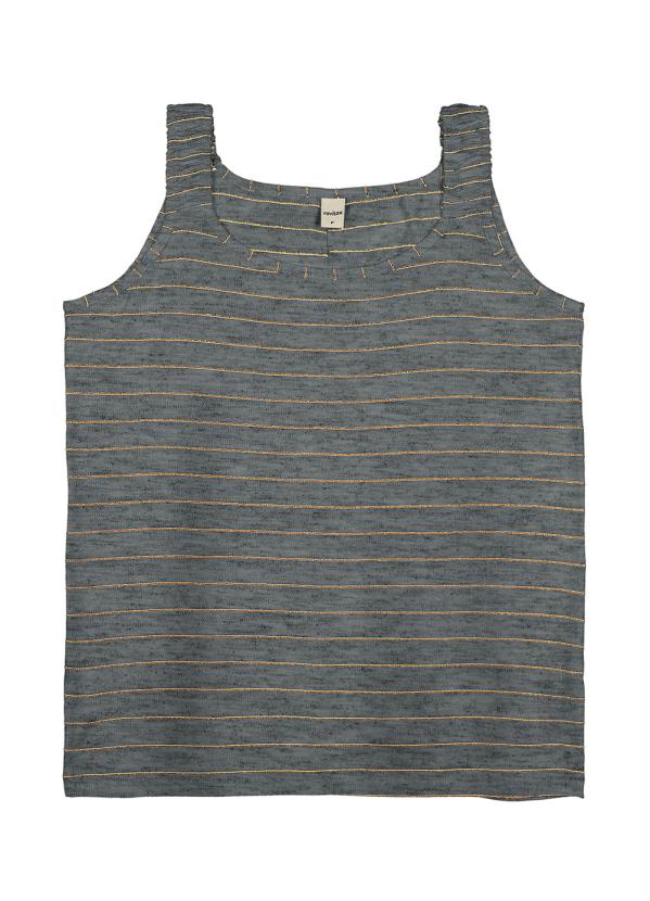 Rovitex - Regata Feminina Listras de Lurex Cinza