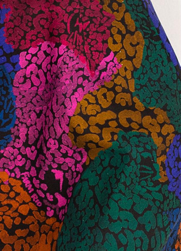 Farm - Mini Saia de Linho Leopardo Rainbow Estampada 11