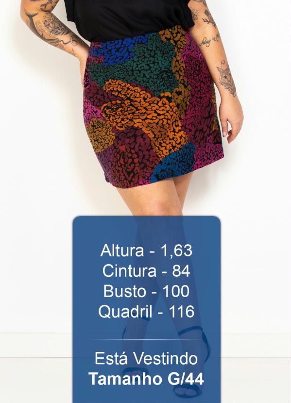 Farm - Mini Saia de Linho Leopardo Rainbow Estampada 6