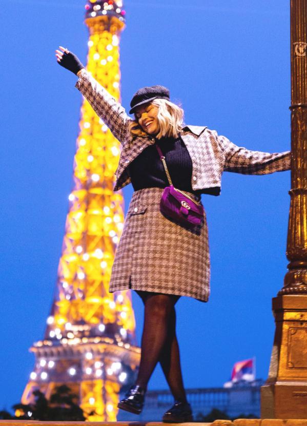 Quintess - Mini Saia Pied de Poule com Fio Metalizado 2