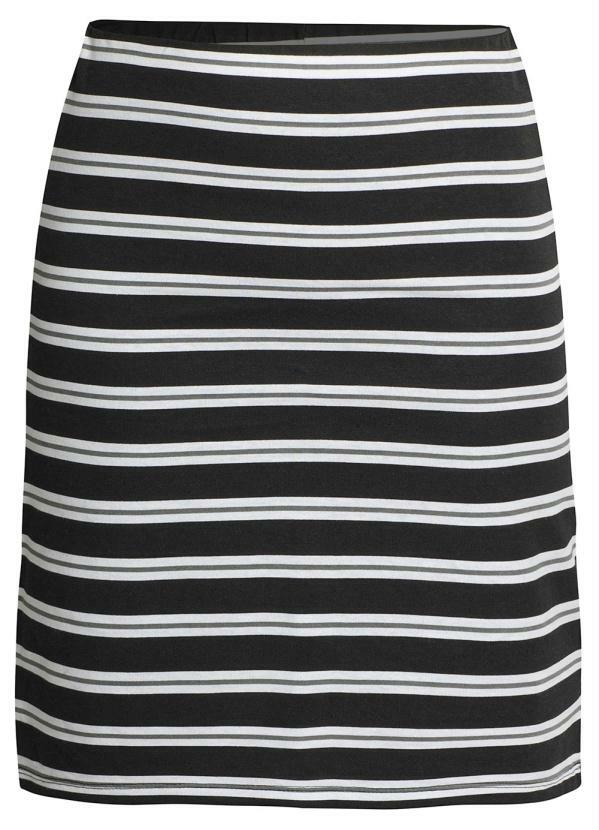 bonprix - Saia Curta Cintura Alta Listrado/Preto 5