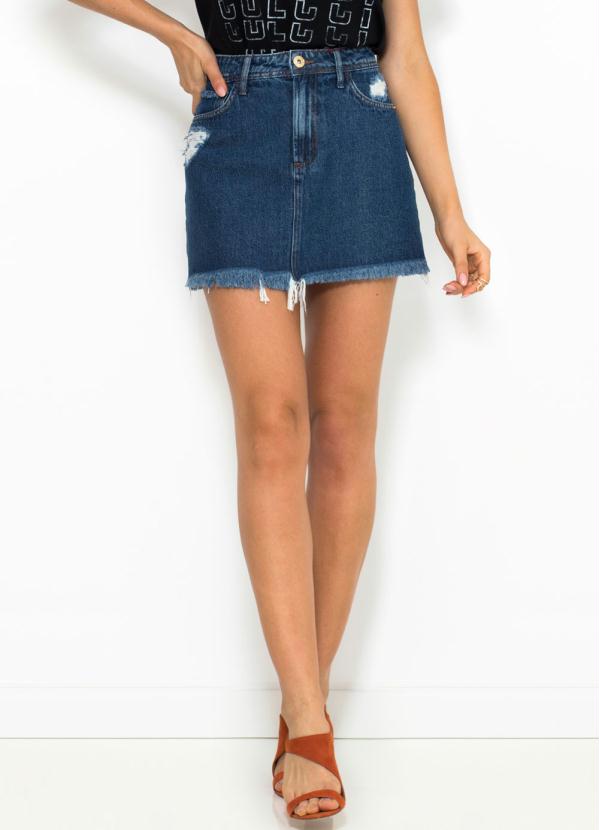 Coca Cola - Saia Curta Jeans Azul