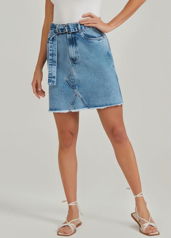 Lunender - Saia Jeans Azul
