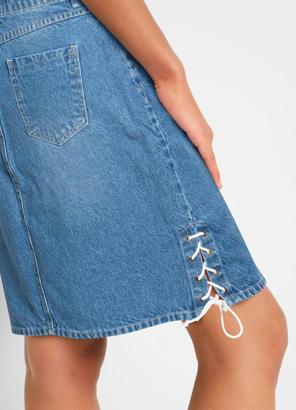 bonprix - Saia Jeans com Bolsos Azul Médio 3