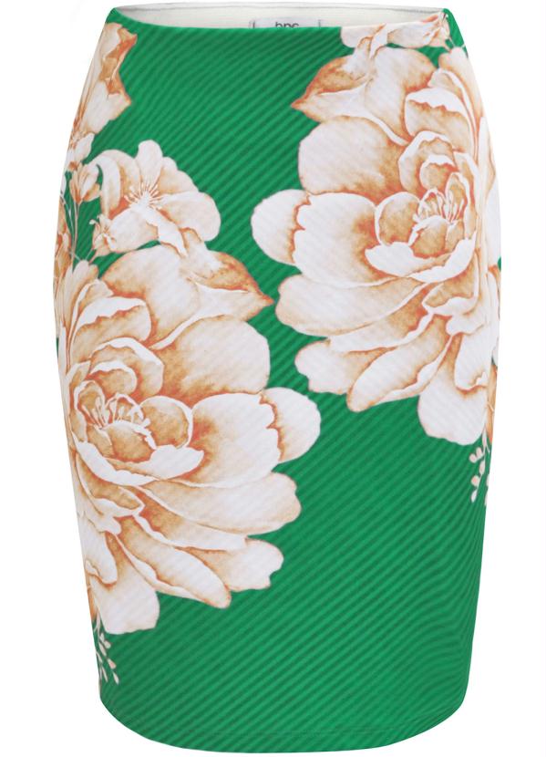Outlet - Saia Lápis Estampada Verde 5