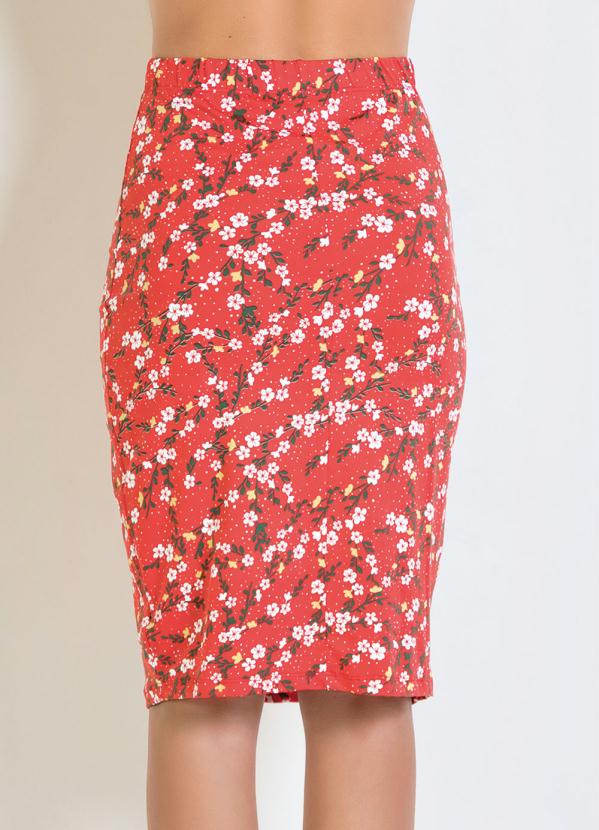 Outlet - Saia Lápis Floral com Fenda 6