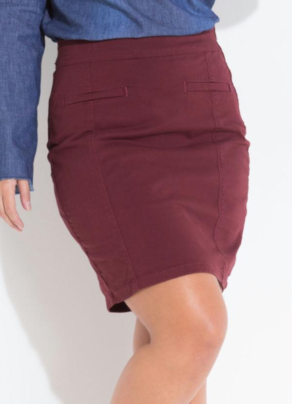 Quintess - Saia Quintess Bordô em Sarja
