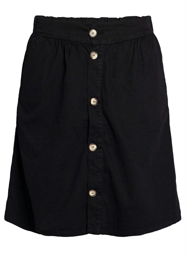 bonprix - Saia Sarja com Fechamento em Botões Preta 6