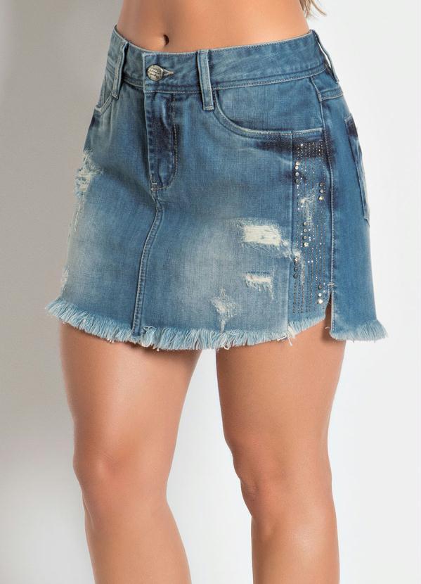 Sawary Jeans - Saia Sawary Jeans com Detalhe Lateral 6