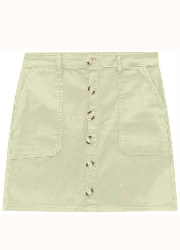 Doce Trama - Saia Utilitária em Sarja Color Creme Doce Trama