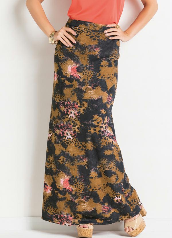 Saia Longa Animal Print Outlet