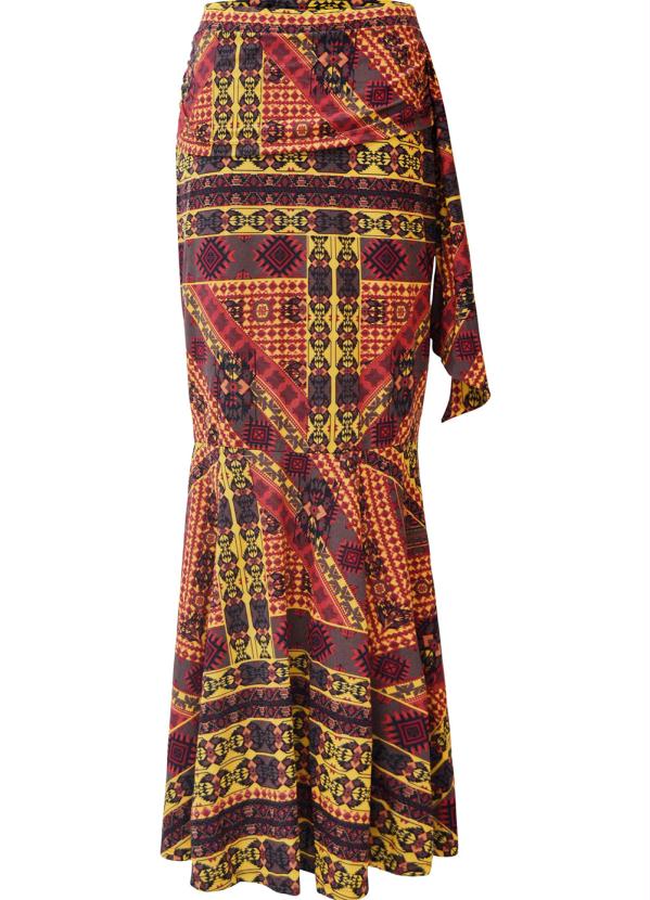 bonprix - Saia Longa Boho Vermelho 4