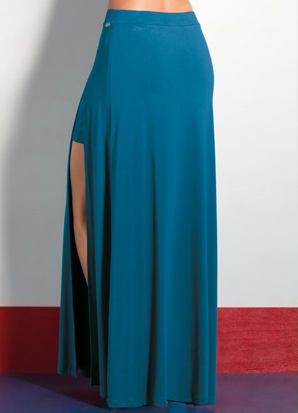 Quintess - Saia Longa com Fenda Azul 7