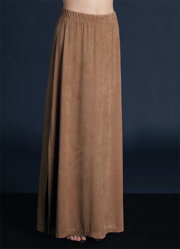 Multimarcas - Saia Longa com Fendas Laterais Caramelo 5