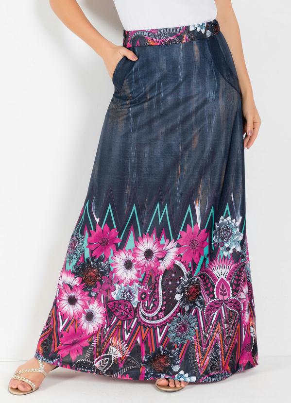 Outlet - Saia Longa Estampada Moda Evangélica