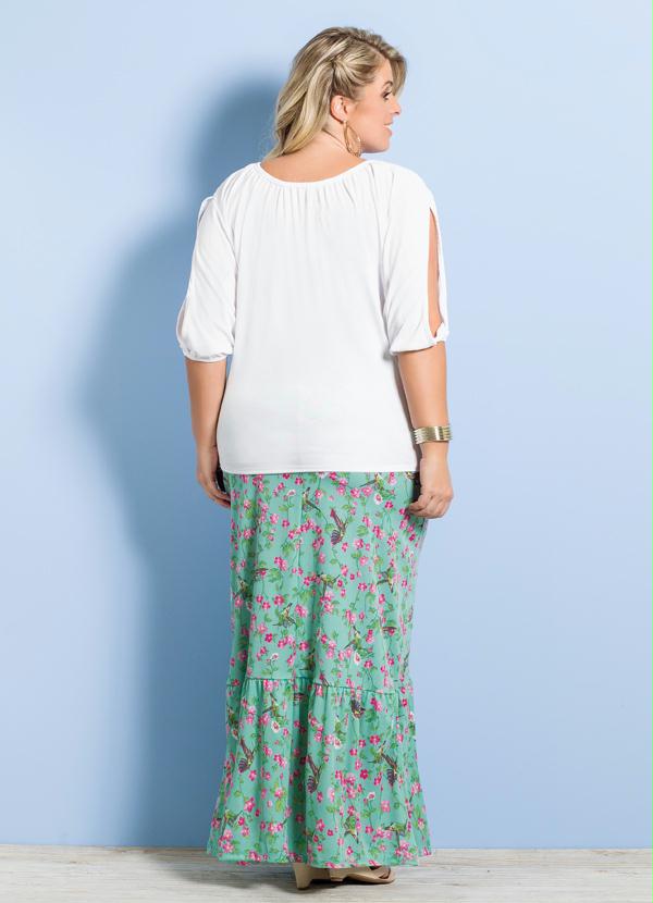 Marguerite - Saia Longa Floral e Pássaros Marguerite 4