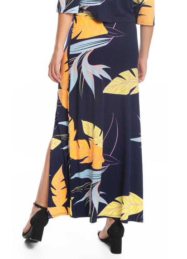 Rovitex - Saia Longa Folhas Azul