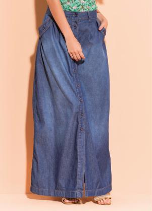 saias compridas jeans